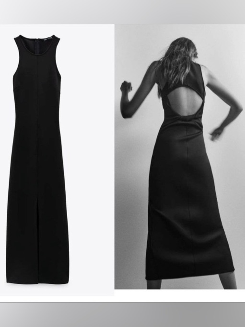 ZARA Open Back Scuba Maxi dress